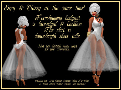Second Life Marketplace - Backless Tulle Gown - Silvery Grey